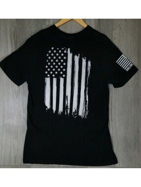 Nine Line Apparel American Flag Short Sleeve Tshirt  Mens M Black Veteran #12